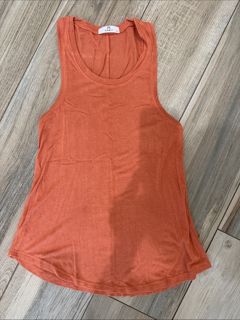Habit Sleeveless Knit Tank in Rust Orange
